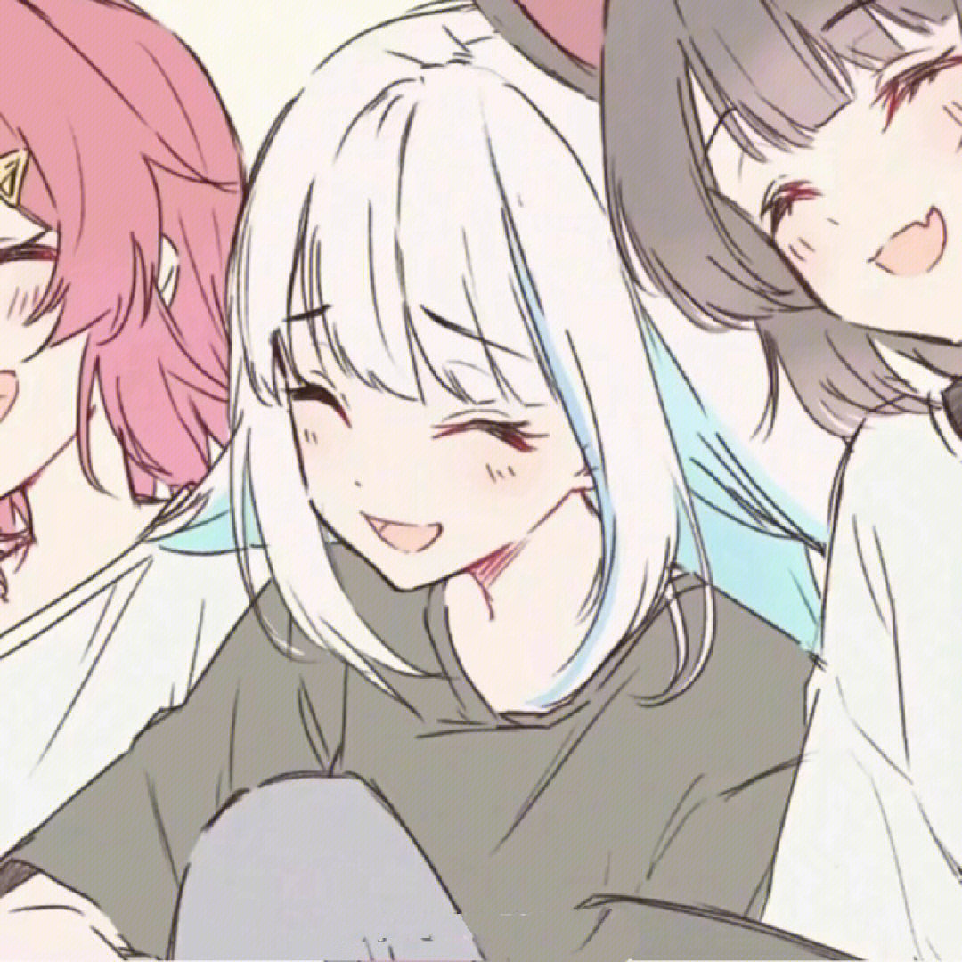 動(dòng)漫閨蜜三人頭像，小巷中的秘密寶藏三人行